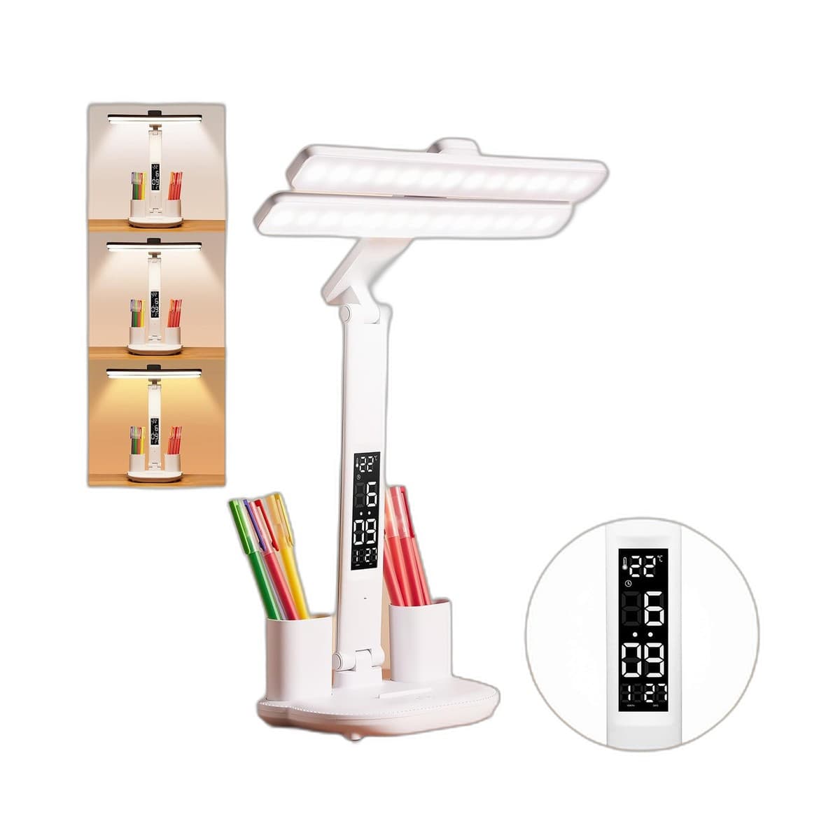 Lámpara LED de Escritorio con Reloj